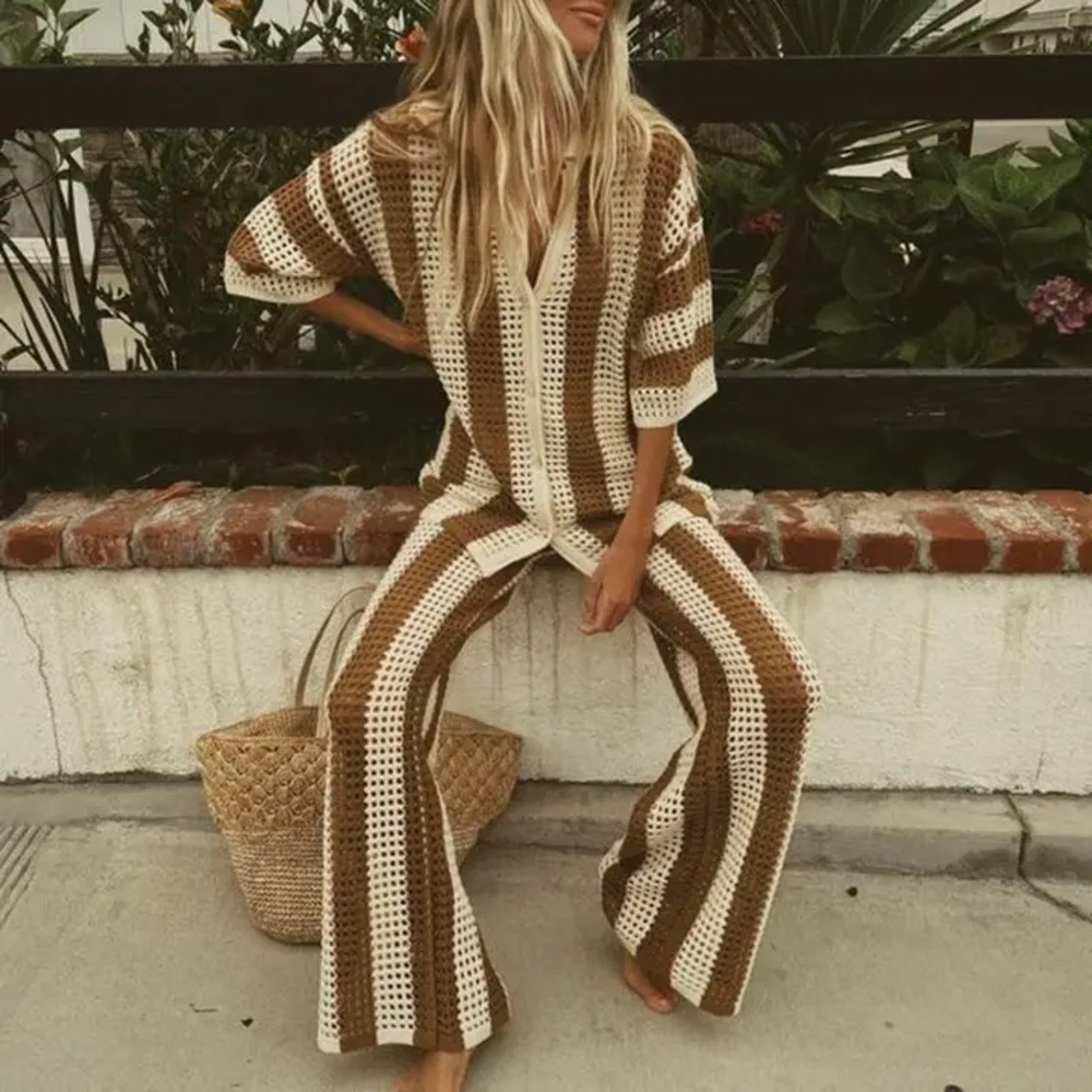 Solitaire 2 pcs knit crochet set